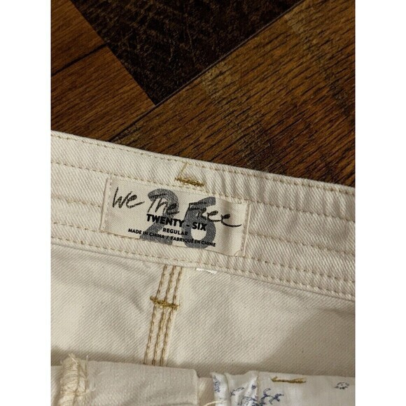 We the Free Jean Skirt Size 6 A-Line Ivory Denim Mini - Picture 3 of 4